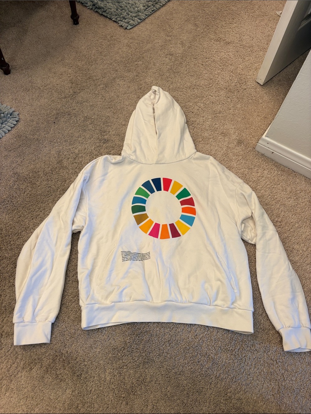 Pangaia White Hoodie with Multicolor Circular Graphic